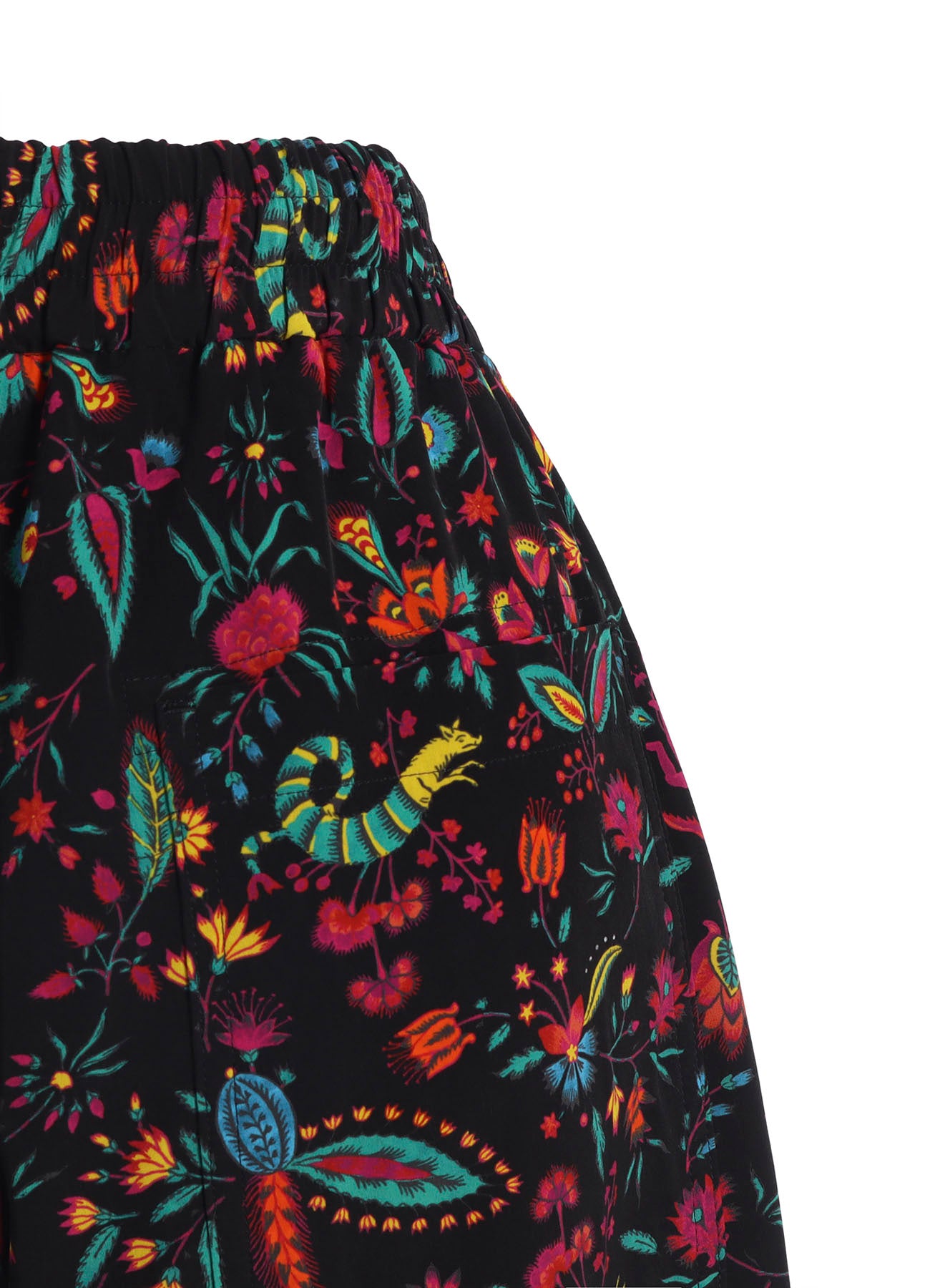 FLOWER PRINT ELASTIC WAIST PANTS
