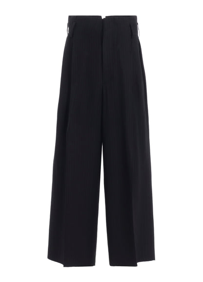 VISCOSE TWEED STRIPE DOUBLE TUCKED PANTS