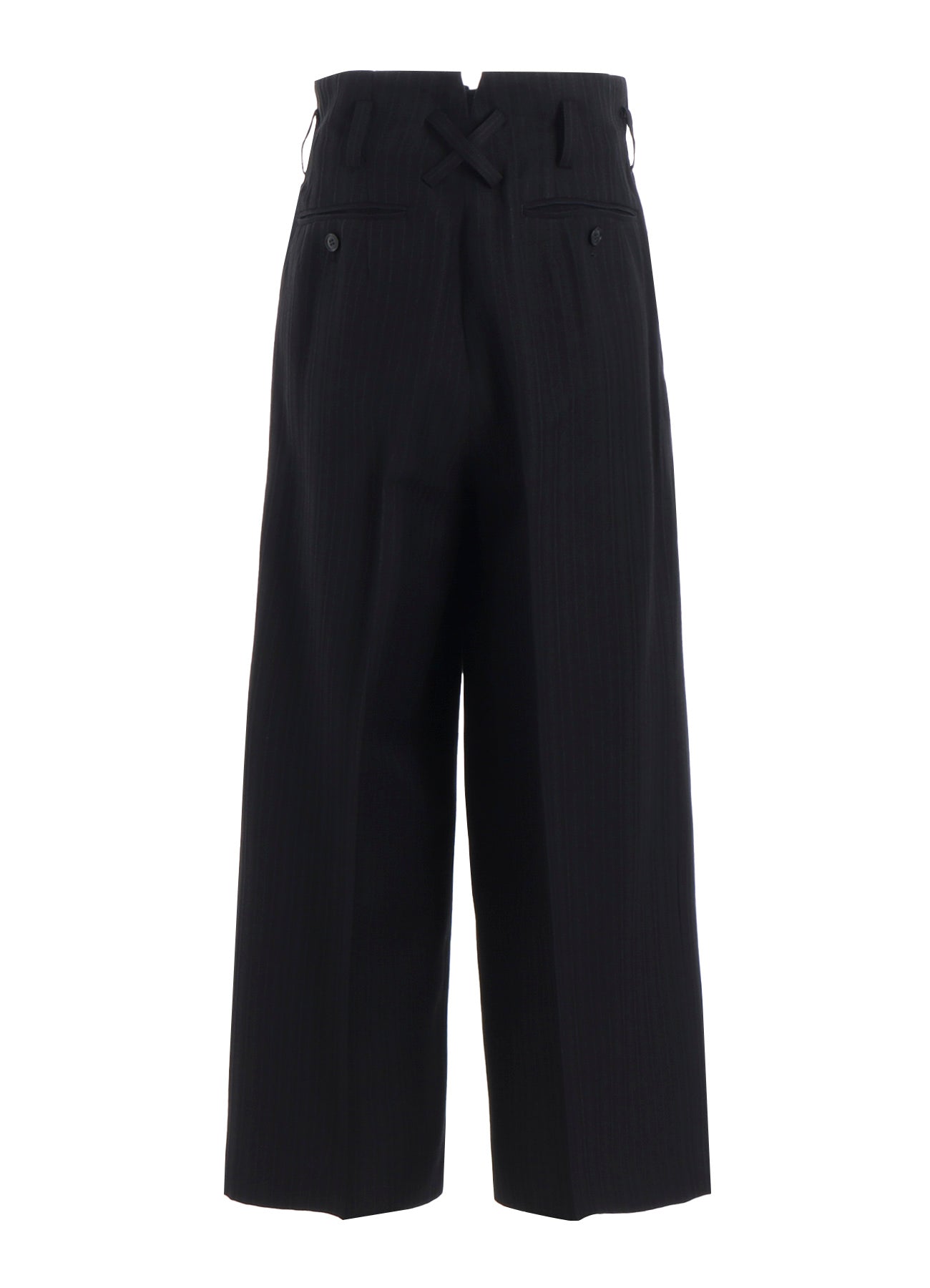 VISCOSE TWEED STRIPE DOUBLE TUCKED PANTS