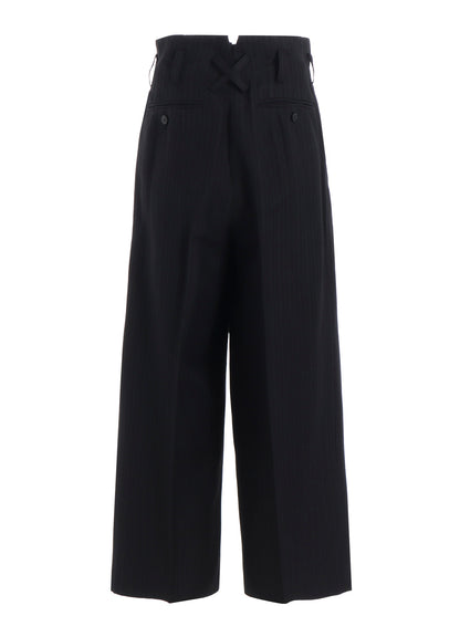VISCOSE TWEED STRIPE DOUBLE TUCKED PANTS