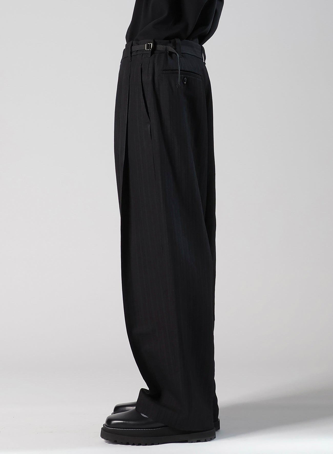 VISCOSE TWEED STRIPE SAROUEL PANTS