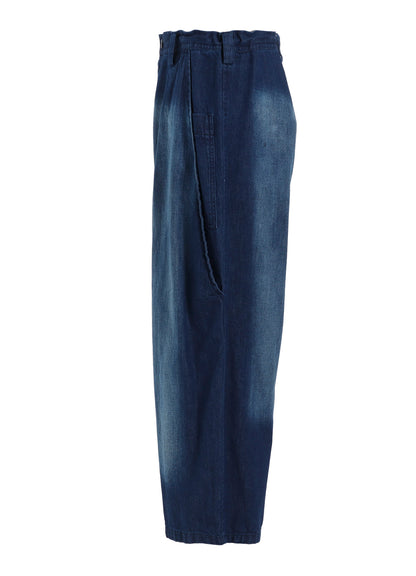 SPOTTED DENIM FRONT BIG POCKET PANTS