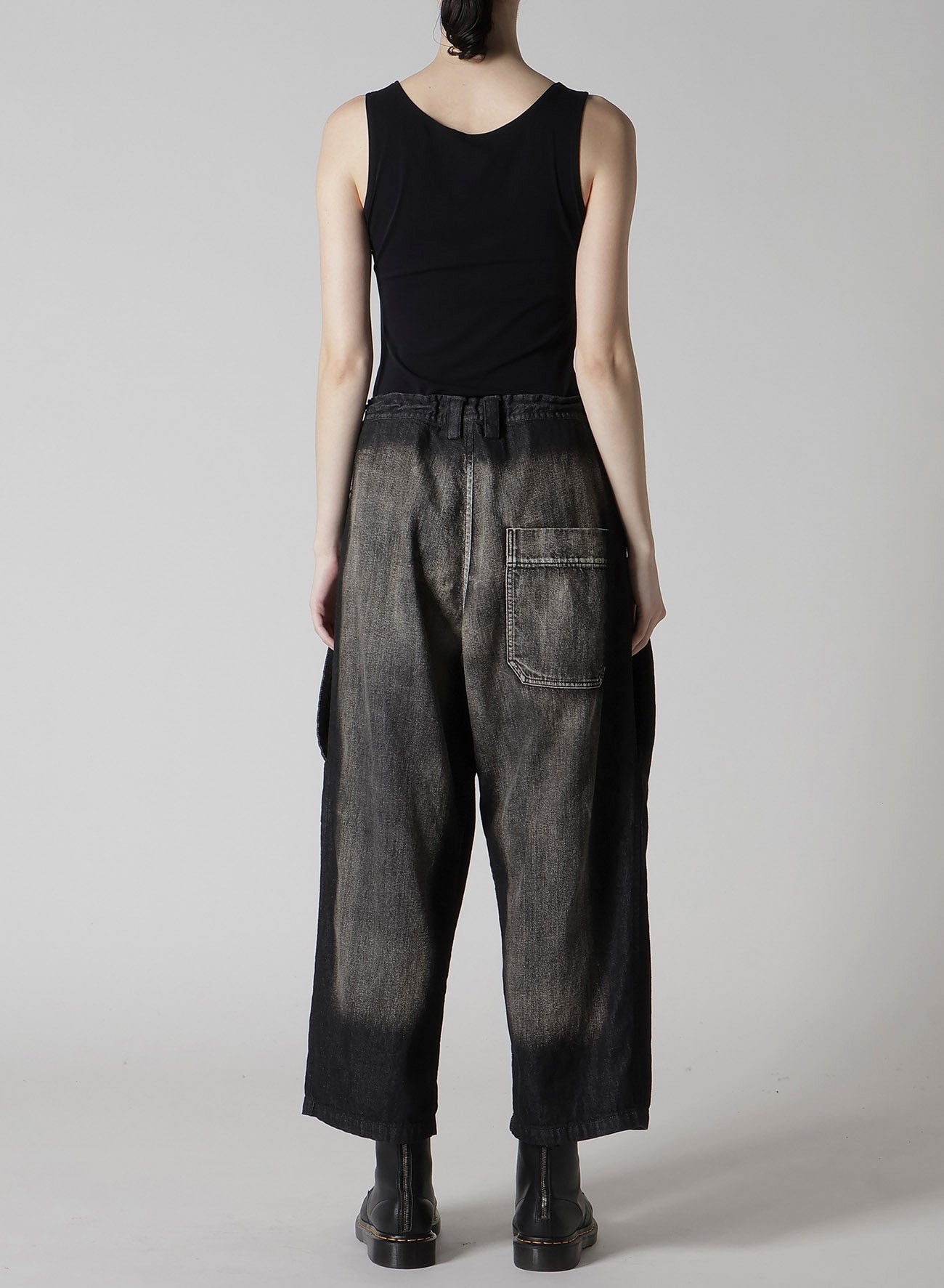 SPOTTED DENIM FRONT BIG POCKET PANTS
