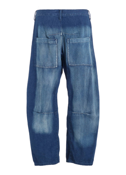 SPOTTED DENIM WIDE PANTS
