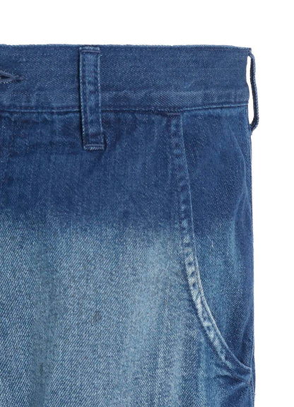 SPOTTED DENIM WIDE PANTS
