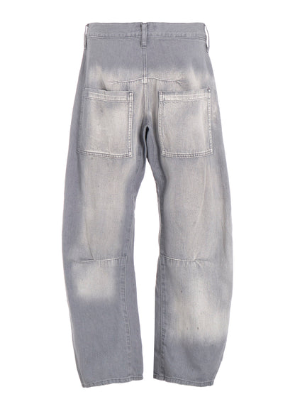 SPOTTED DENIM WIDE PANTS