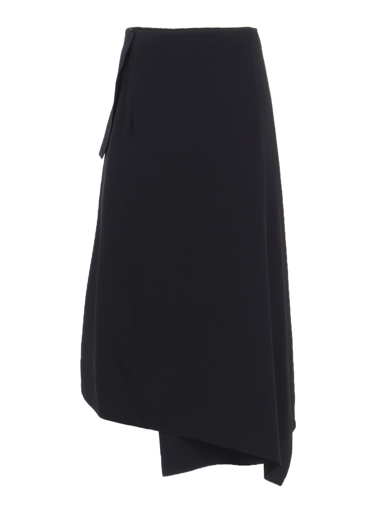 WOOL GABARDINE MIDDLE LENGTH ASYMMETRIC SKIRT