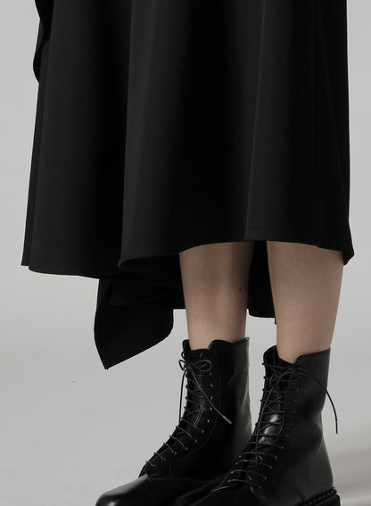 WOOL GABARDINE MIDDLE LENGTH ASYMMETRIC SKIRT