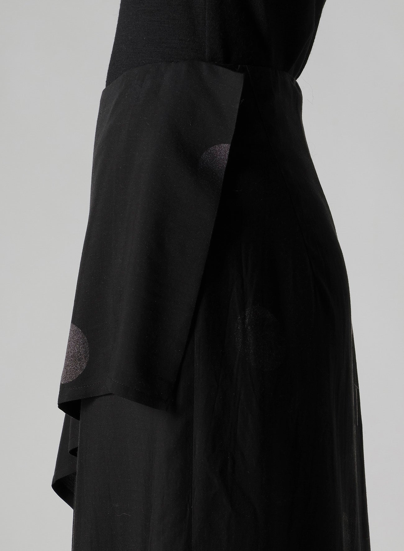 BUTTERFLY-PRINT DUNGAREE TWILL ASYMMETRIC MIDI SKIRT