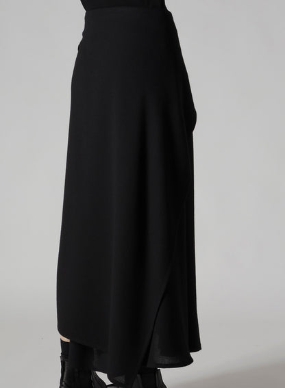 W/RY WASHER PROCESSED GAUZE ASYMMETRIC SKIRT