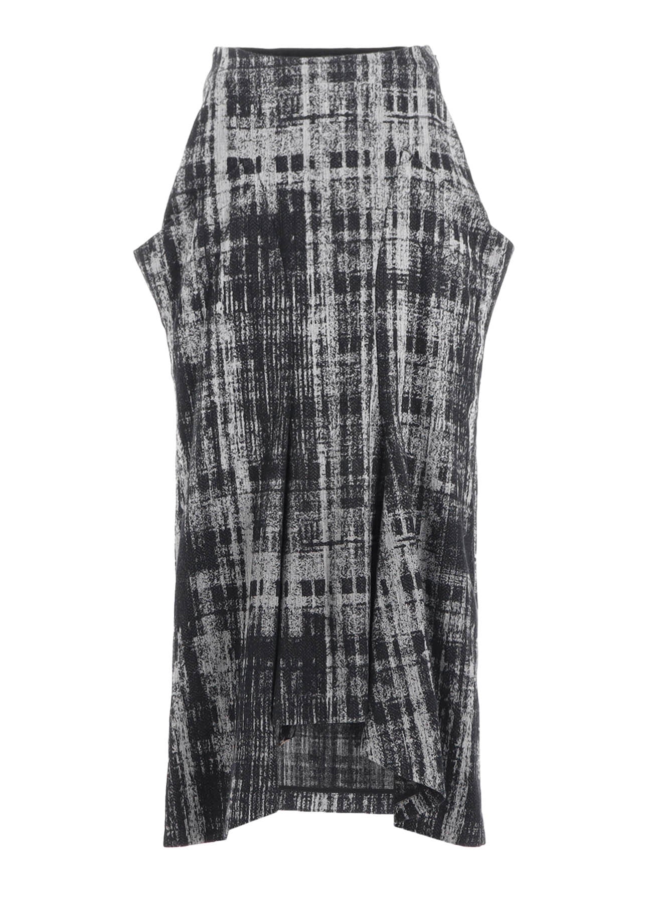 FADED PLAID JACQUARD DROP SKIRT