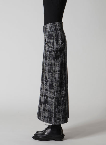 FADED PLAID JACQUARD DROP SKIRT