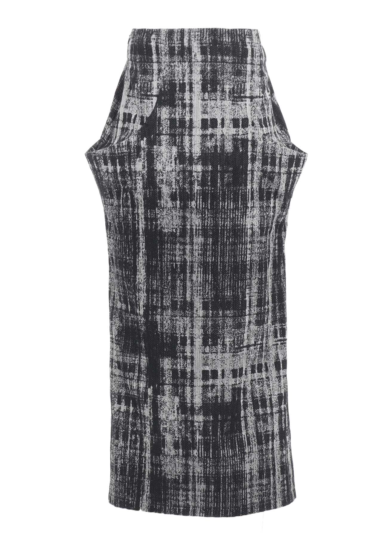 FADED PLAID JACQUARD DROP SKIRT