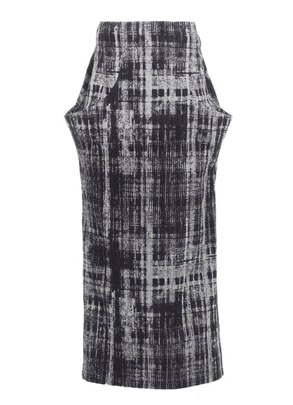 FADED PLAID JACQUARD DROP SKIRT