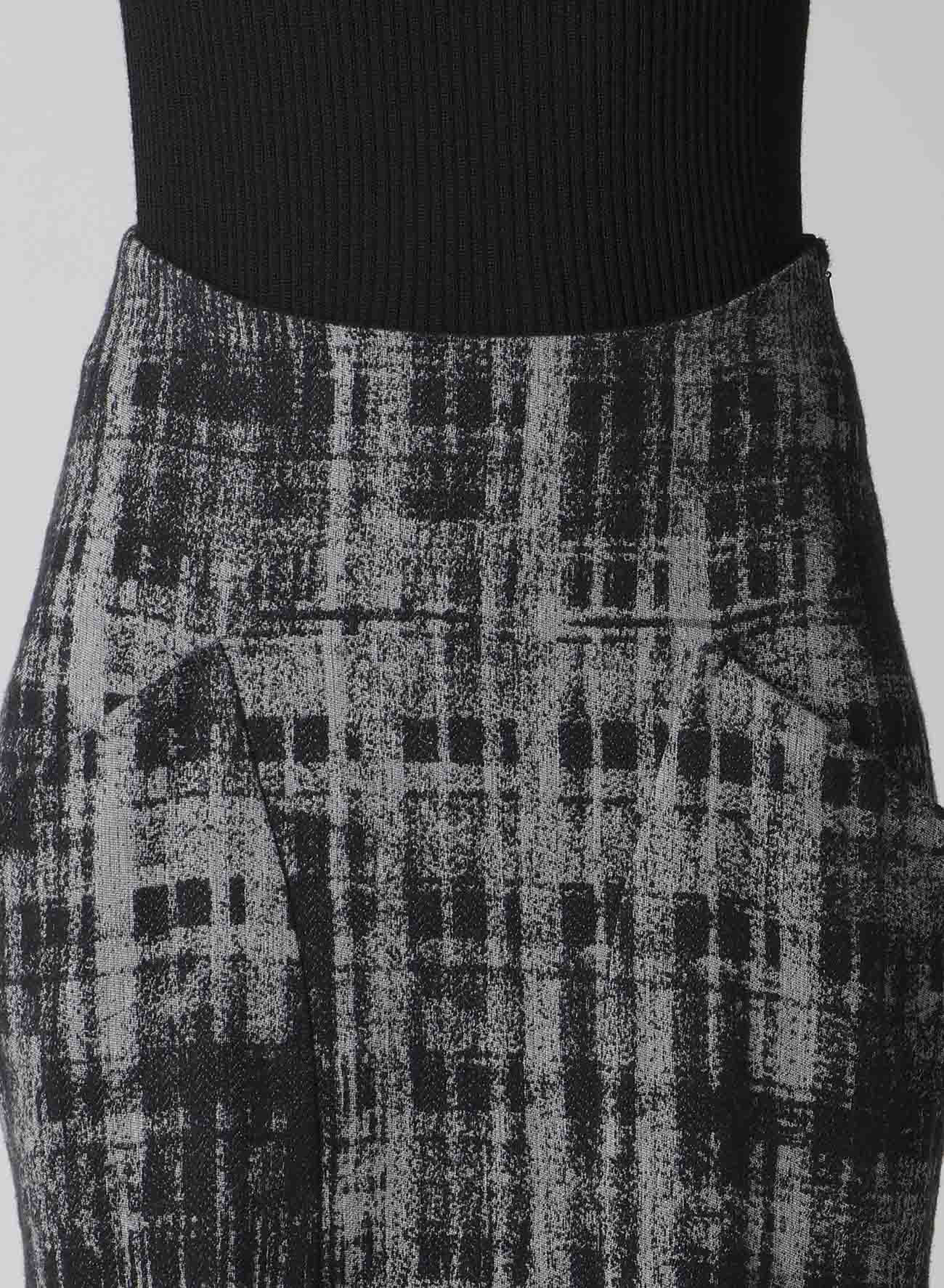 FADED PLAID JACQUARD DROP SKIRT