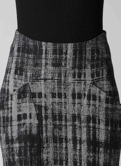 FADED PLAID JACQUARD DROP SKIRT