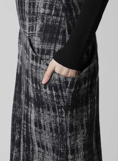 FADED PLAID JACQUARD DROP SKIRT