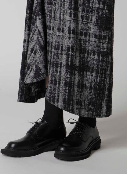 FADED PLAID JACQUARD DROP SKIRT