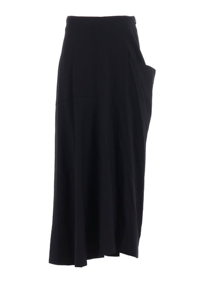 WOOL BREND TWILL DRAPE SKIRT