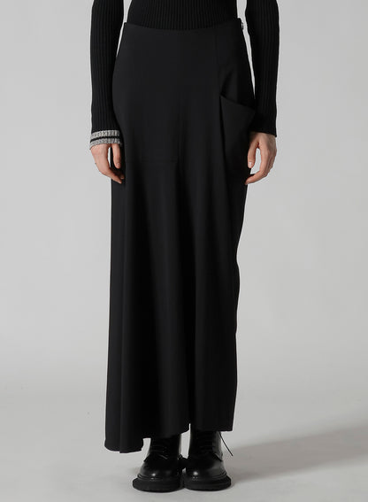 WOOL BREND TWILL DRAPE SKIRT