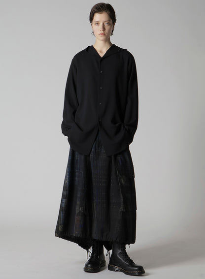 FADED PLAID 6OZ DENIM FISH TAIL SKIRT