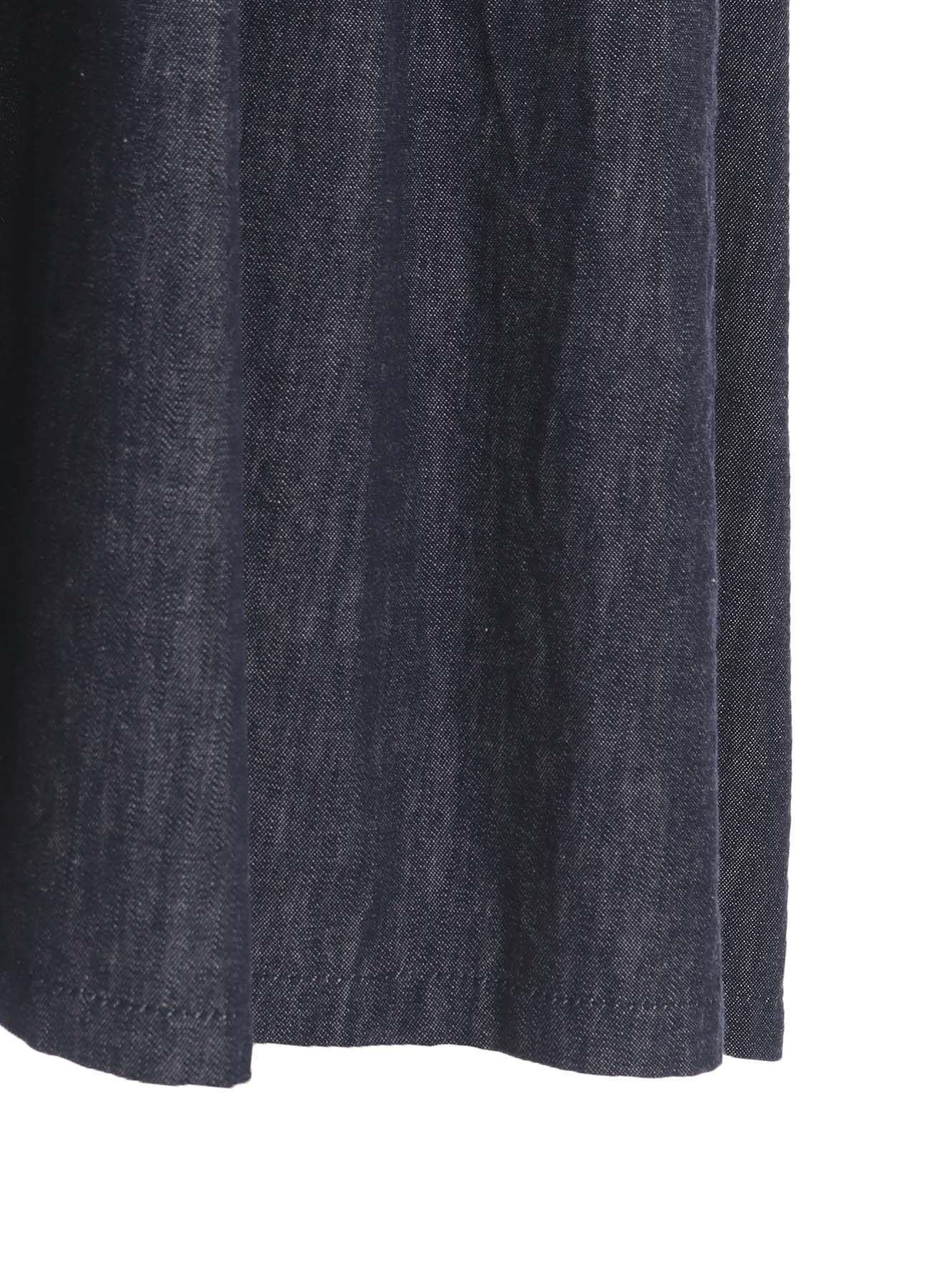 6OZ DENIM GARMENTFINISH ASYMMTRIC GATHER SKIRT