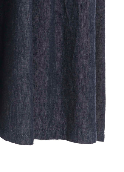 6OZ DENIM GARMENTFINISH ASYMMTRIC GATHER SKIRT