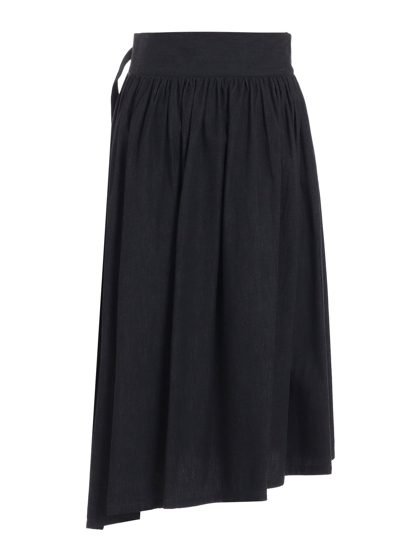 6OZ DENIM GARMENTFINISH ASYMMTRIC GATHER SKIRT