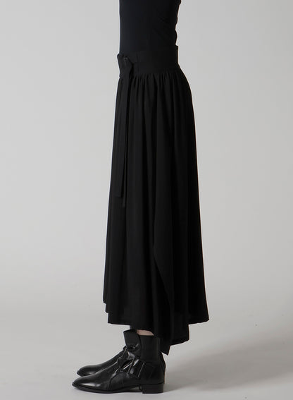 HARD-TWIST SERGE ASYMMTRIC GATHER SKIRT