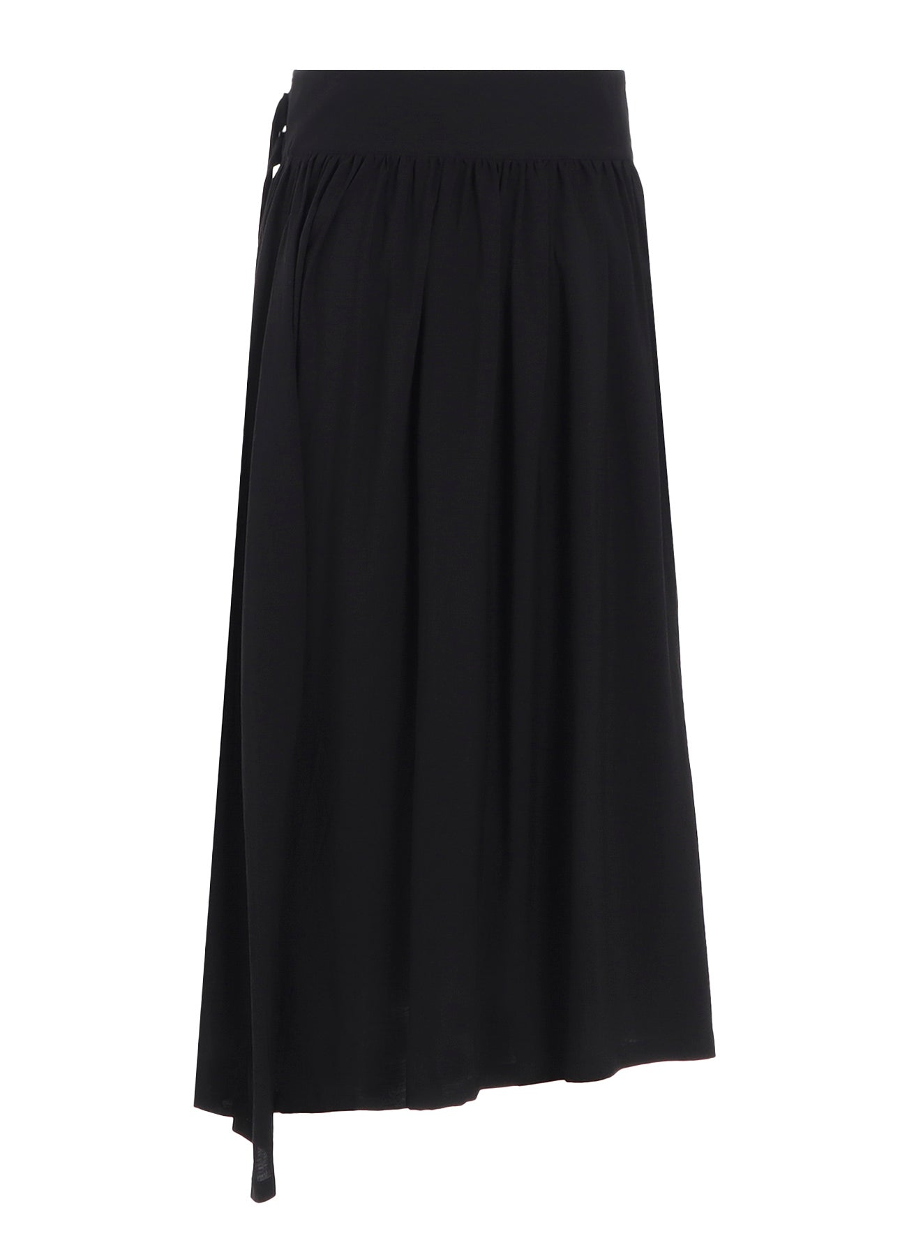 HARD-TWIST SERGE ASYMMTRIC GATHER SKIRT