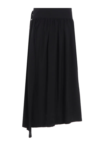 HARD-TWIST SERGE ASYMMTRIC GATHER SKIRT