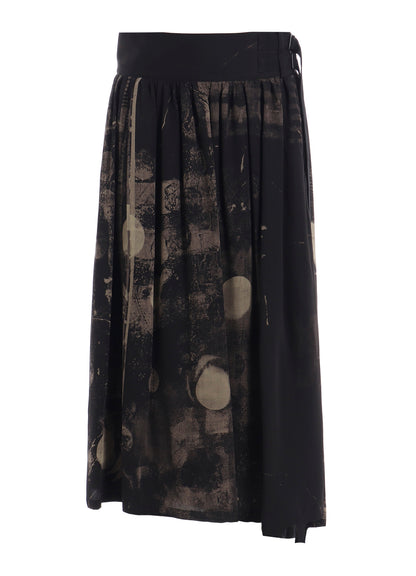 DUNGEREE TWILL ASYMMETRIC GATHER SKIRT