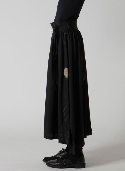DUNGEREE TWILL ASYMMETRIC GATHER SKIRT