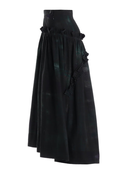 6OZ DENIM FRILL GATHERED SKIRT