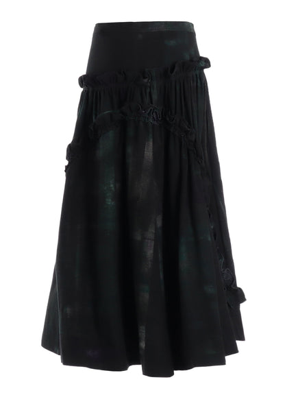 6OZ DENIM FRILL GATHERED SKIRT