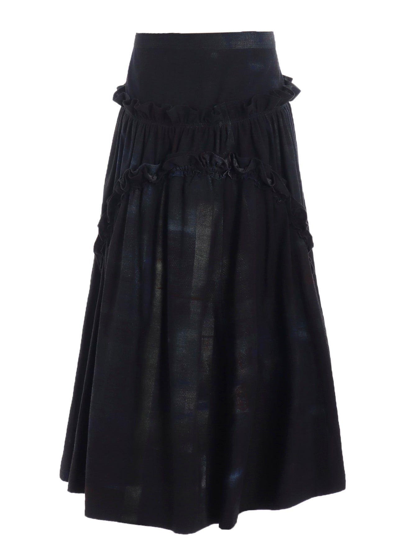 6OZ DENIM FRILL GATHERED SKIRT