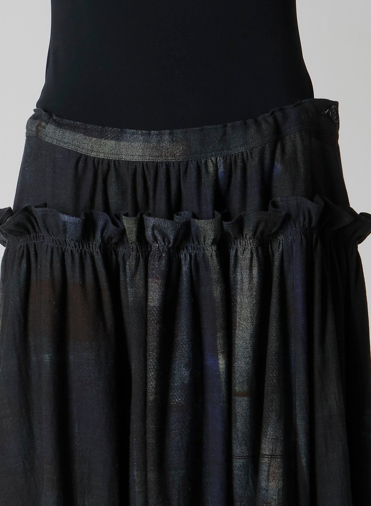6OZ DENIM FRILL GATHERED SKIRT