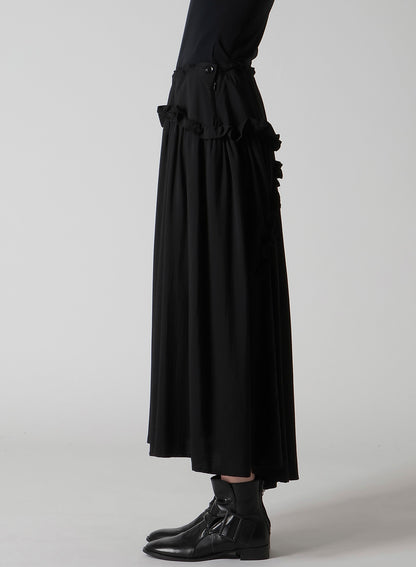 HARD-TWIST SERGE FRILL GATHER SKIRT