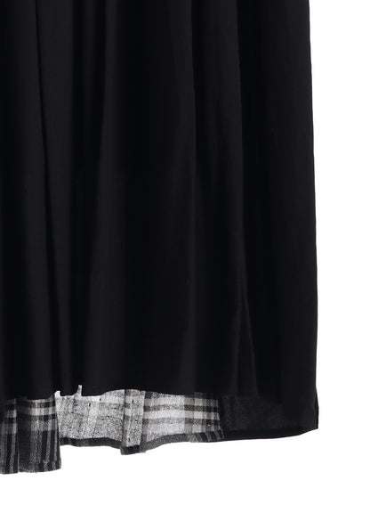 GAUZE PLAID FRILL GATHER SKIRT