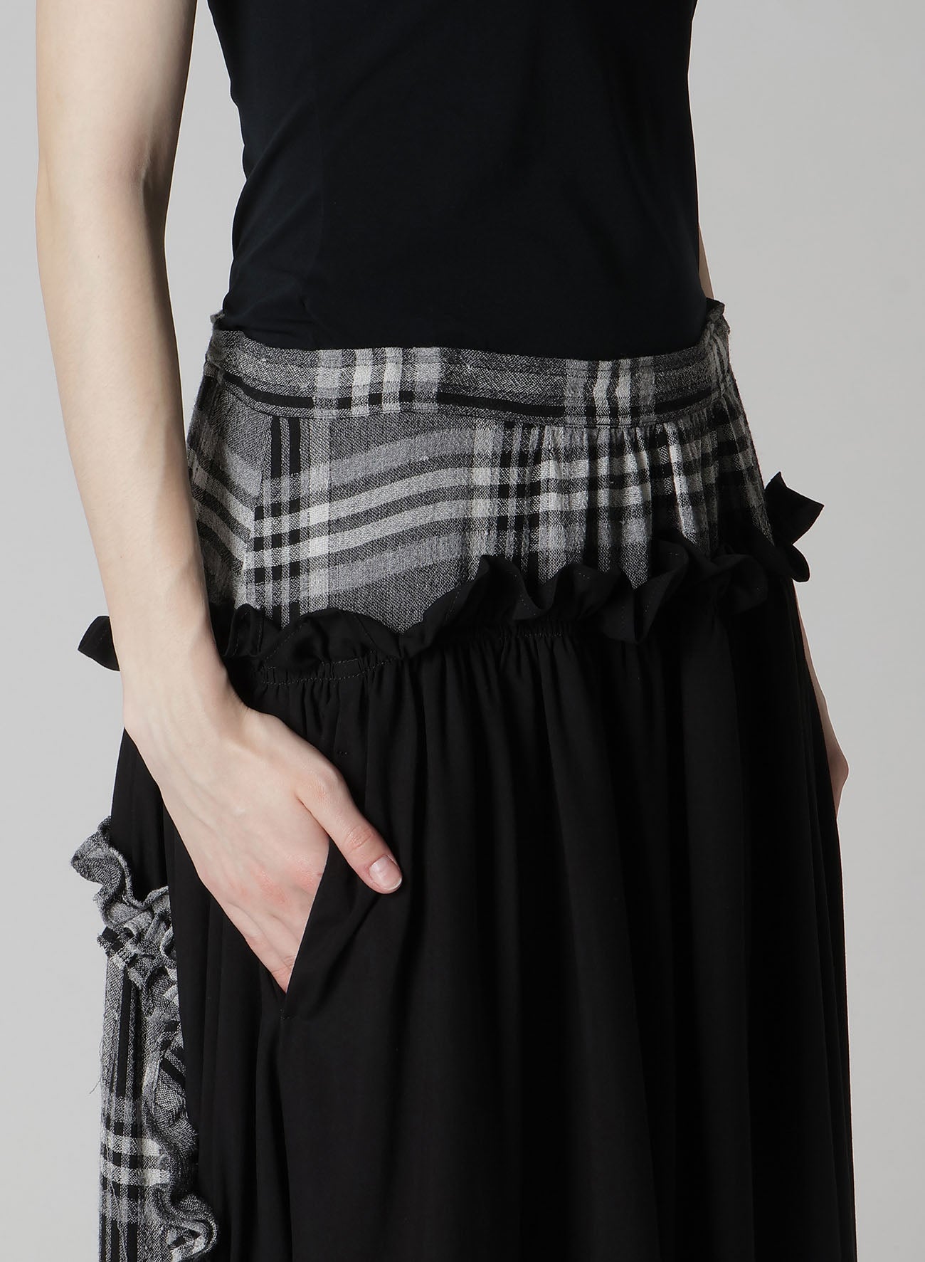 スカート Yohji Yamamoto Gather Frill Skirt GAUZE PLAID FRILL GATHER SKIRT – THE SHOP YOHJI YAMAMOTO