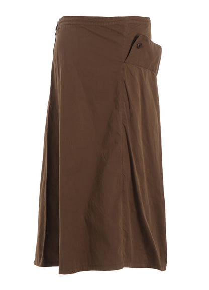 COTTON TWILL GARMENT DYE RIGHT BIG BELT SKIRT