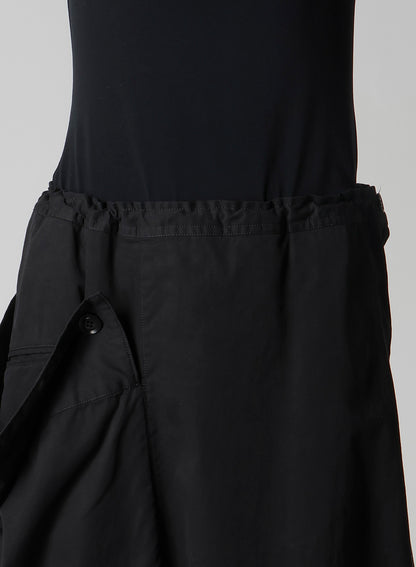 COTTON TWILL GARMENT DYE RIGHT BIG BELT SKIRT