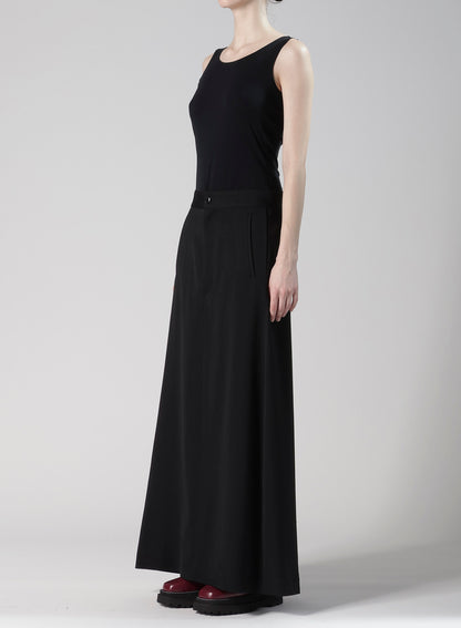 WOOL GABARDINE LINE SKIRT