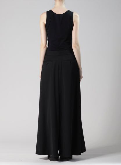 WOOL GABARDINE LINE SKIRT