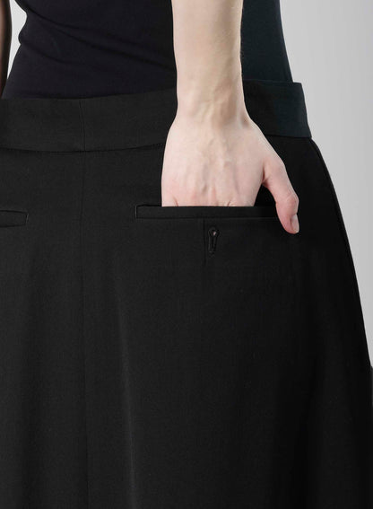 WOOL GABARDINE LINE SKIRT