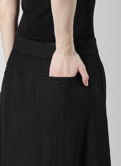 VISCOSE TWEED STRIPE A LINE SKIRT