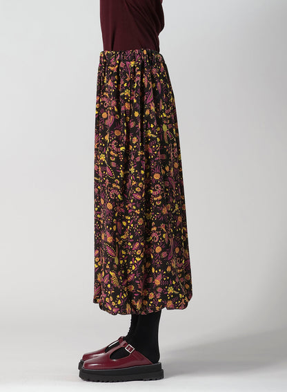 FLOWER PRINT BALLOON SKIRT