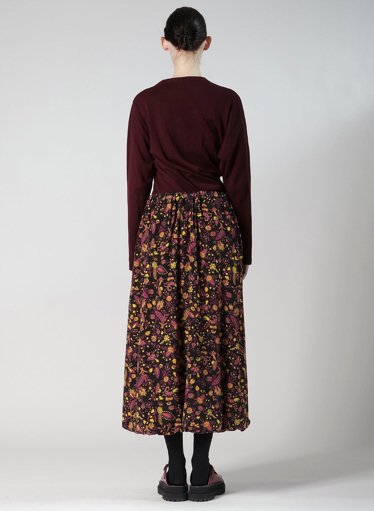 FLOWER PRINT BALLOON SKIRT