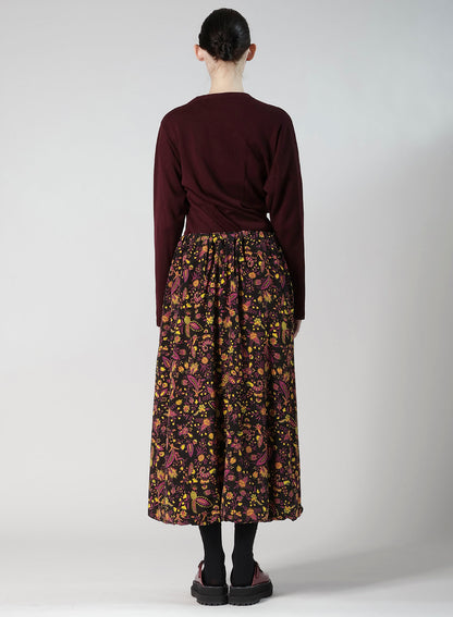 FLOWER PRINT BALLOON SKIRT