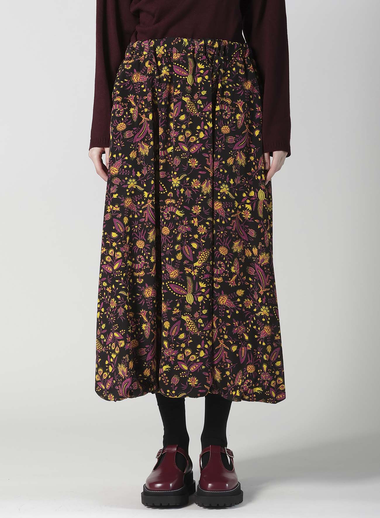 FLOWER PRINT BALLOON SKIRT